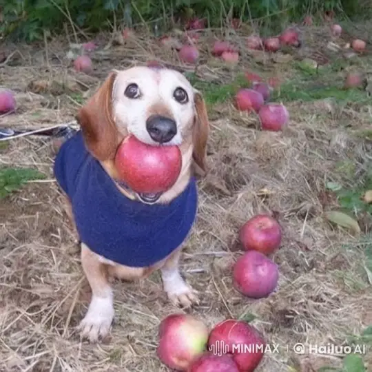 Dog Unearths Mysterious Wooden Sign in Orchard – AI Generated Video | Hailuo AI