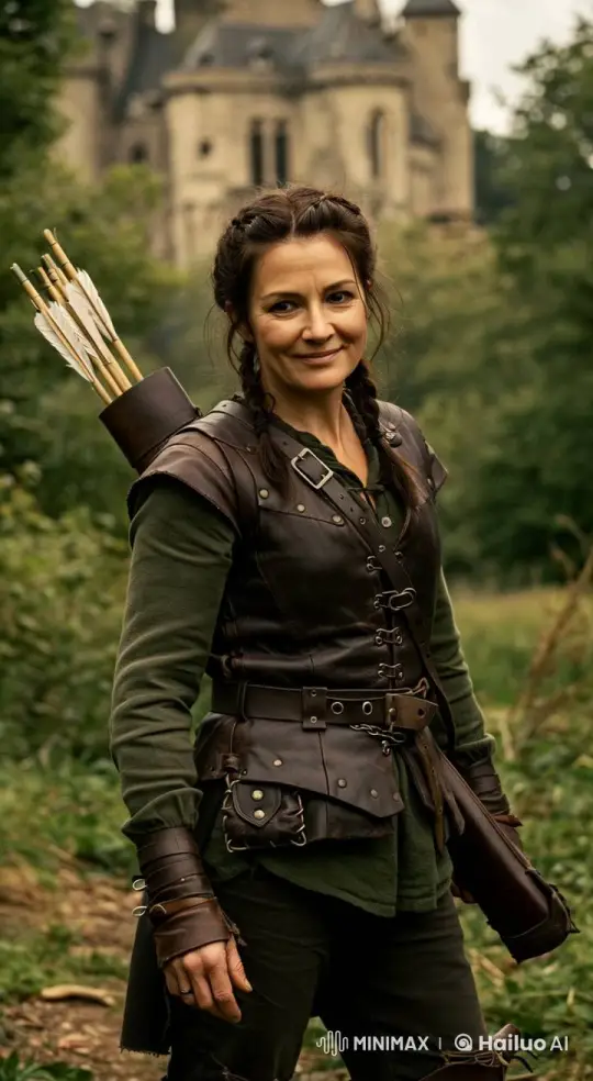 Medieval Archeress: Ready for Adventure in Lush Woods – AI Generated Video | Hailuo AI