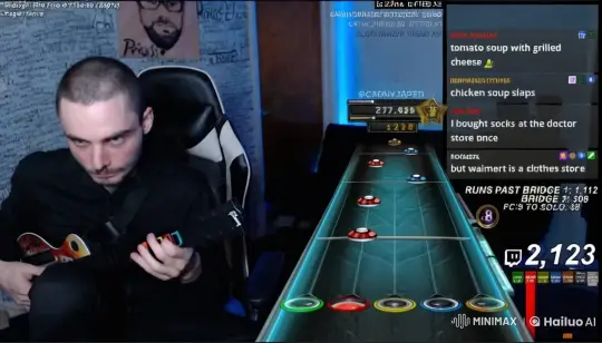 Gamer Navigates Gaming and Snacking Amidst Live Stream – AI Generated Video | Hailuo AI