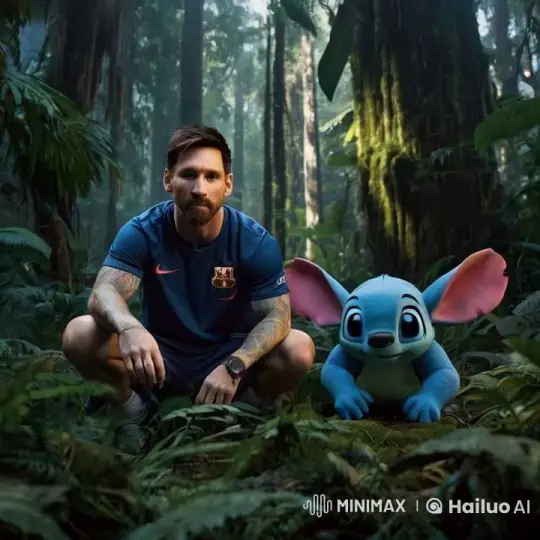 Man and Animated Creature Embrace in Serene Forest – AI Generated Video | Hailuo AI