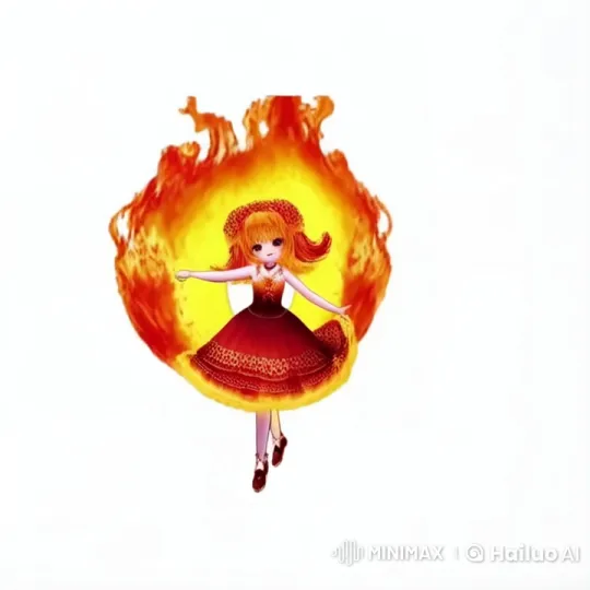 Synchronized Dance of Fire Girls in Live2D Animation – AI Generated Video | Hailuo AI