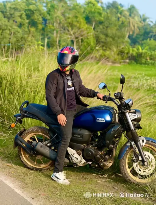 Person on Yamaha FZX Performs Wheelie, Cruises Freely – AI Generated Video | Hailuo AI