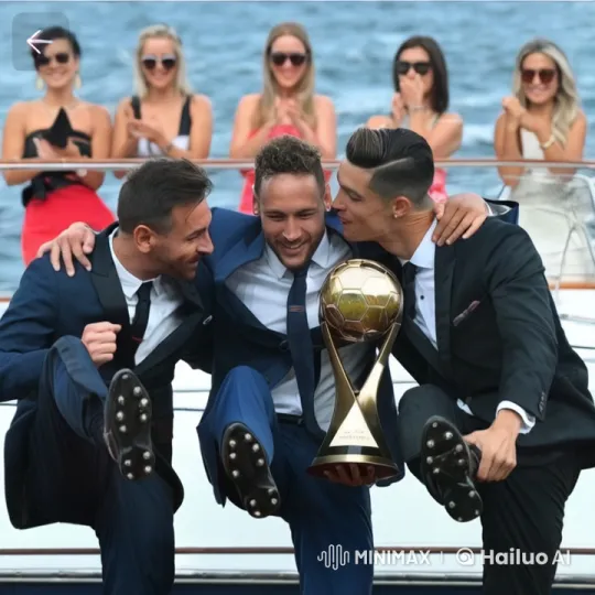 Men Celebrate with Trophy on Rocking Boat – AI Generated Video | Hailuo AI