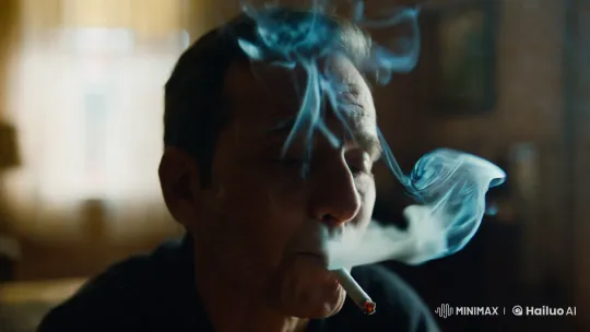 Contemplative Man in Smoky, Dimly Lit Room – AI Generated Video | Hailuo AI