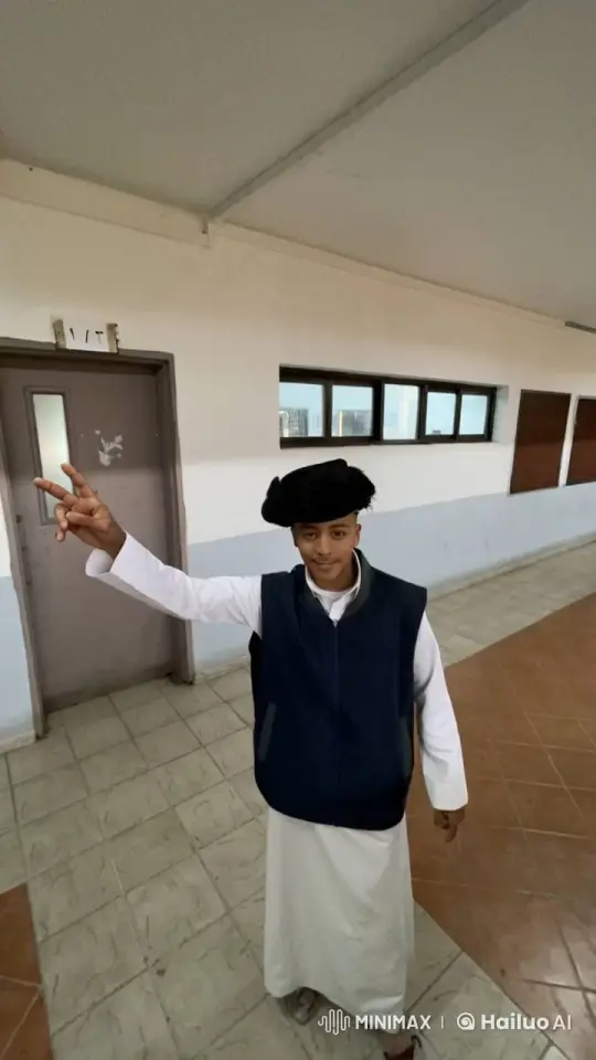 Young Person in Traditional Attire Giving Peace Sign, Smoking – AI Generated Video | Hailuo AI