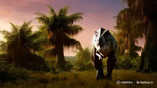 Tyrannosaurus rex Hunt in Prehistoric Jungle – AI Generated Video | Hailuo AI