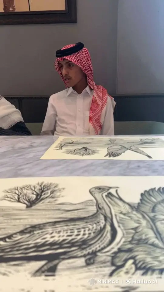 Young Man in Traditional Attire Smokes Amidst Artwork – AI Generated Video | Hailuo AI