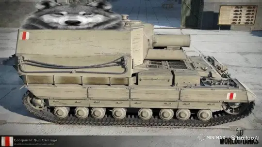 Conqueror Tank Mimics Wolf's Urination in Garage – AI Generated Video | Hailuo AI