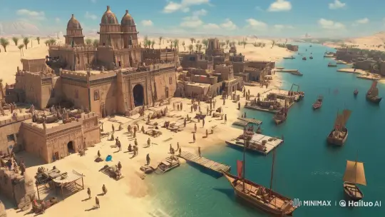 Ancient Desert City Life Animated in Live2D – AI Generated Video | Hailuo AI