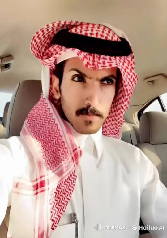 Traditional Attired Man Smokes Contemplatively in Car – AI Generated Video | Hailuo AI