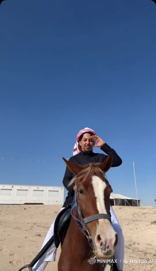 Traditional Rider Smokes on Horseback in Desert Serenity – AI Generated Video | Hailuo AI