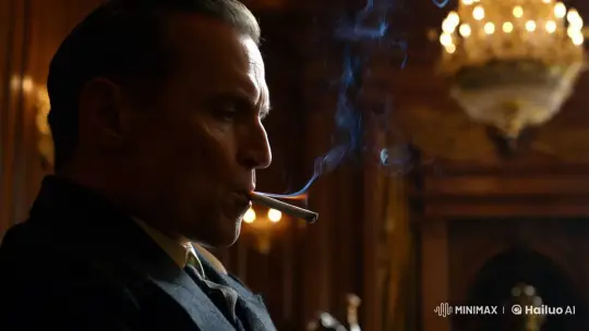 Contemplative Man in Luxurious, Smoky Room – AI Generated Video | Hailuo AI