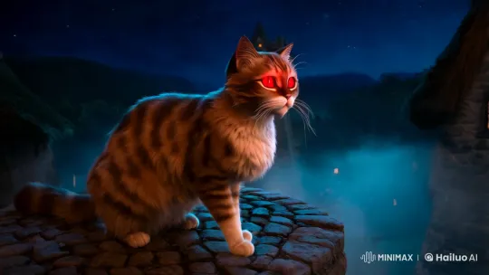Ember: Guardian Cat of Twilight Village – AI Generated Video | Hailuo AI
