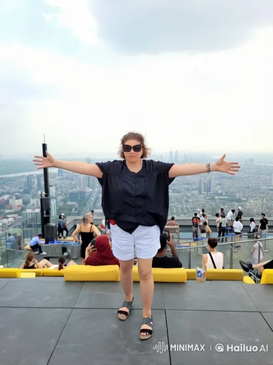 Dancing Girl Enjoys Starry Sky and City View – AI Generated Video | Hailuo AI
