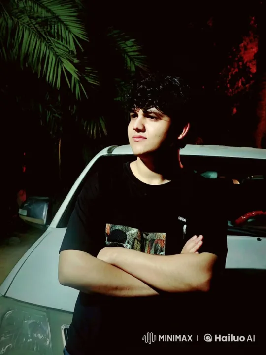Young Man Reflects in Mysterious Night Setting – AI Generated Video | Hailuo AI