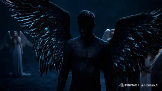 Fallen Angel's Redemption: Azrael and Lyra in the Abyss – AI Generated Video | Hailuo AI