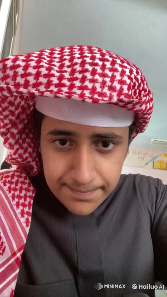 Young Man in Keffiyeh Smokes in Indoor Selfie – AI Generated Video | Hailuo AI