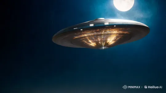UFO Landing: Illuminati Encounter with Alien Figures – AI Generated Video | Hailuo AI