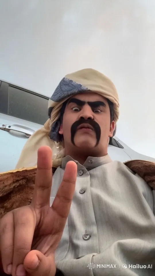 Traditional Attire Model Poses with Vehicle, Smokes Cigarette – AI Generated Video | Hailuo AI