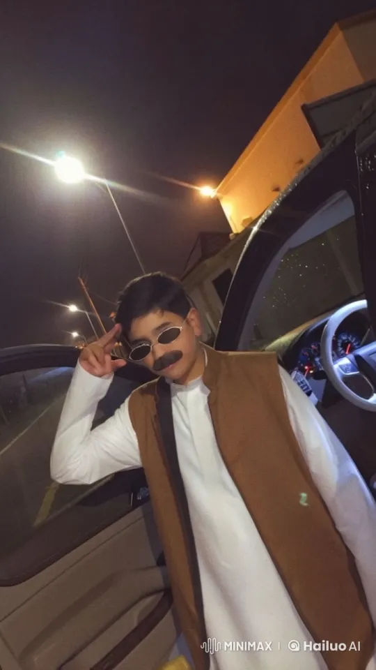 Young Person Mimics Smoking in Nighttime Street Scene – AI Generated Video | Hailuo AI