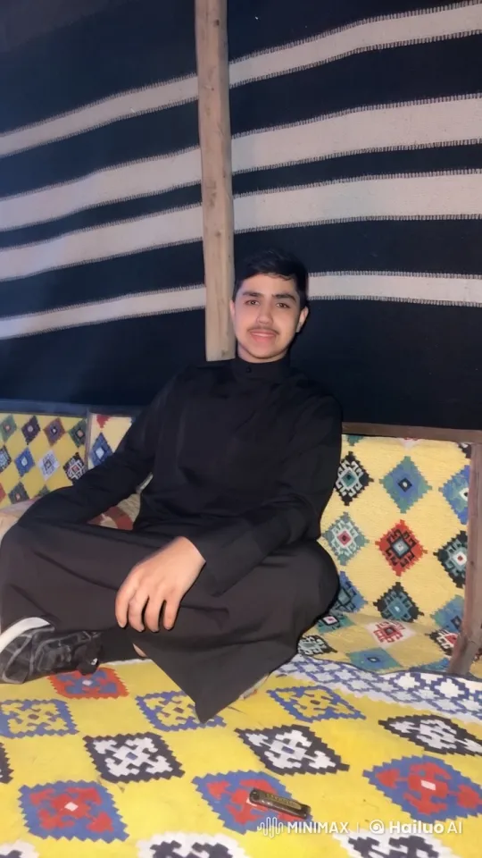 Young Man Smokes Calmly on Carpet with Serene Atmosphere – AI Generated Video | Hailuo AI