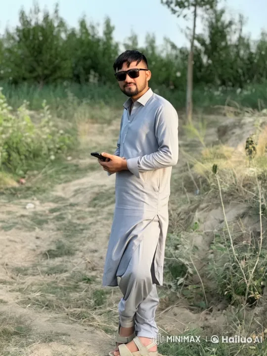 Man Reflects in Twilight Meadow with Magical Glow – AI Generated Video | Hailuo AI