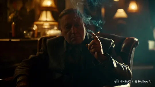 Contemplative Man in Vintage-Inspired Smoky Interior – AI Generated Video | Hailuo AI