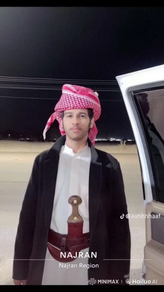 Man Smoking in Traditional Attire at Night in Najran – AI Generated Video | Hailuo AI