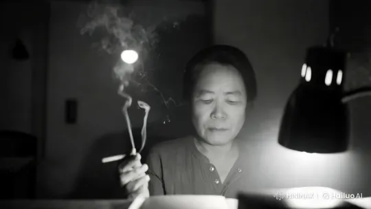 Contemplative Smoker in Monochrome Study – AI Generated Video | Hailuo AI