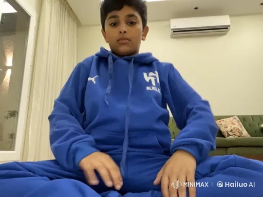 Young Person Smoking Calmly in Beige Room – AI Generated Video | Hailuo AI