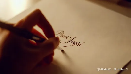 Elegant Hand Sketching 'Piyush Jangid' Logo – AI Generated Video | Hailuo AI