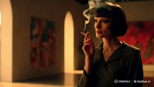 Contemplative Woman in Dramatic Lighting with Smoke Art – AI Generated Video | Hailuo AI