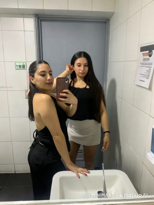 Affectionate Moment Captured in Bathroom Mirror – AI Generated Video | Hailuo AI