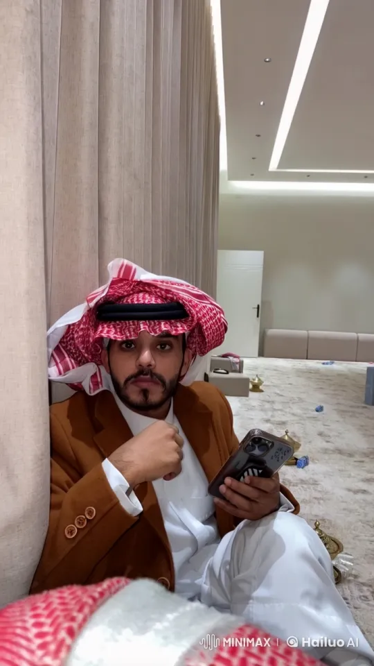 Traditional Attired Person Smoking, Browsing Phone – AI Generated Video | Hailuo AI