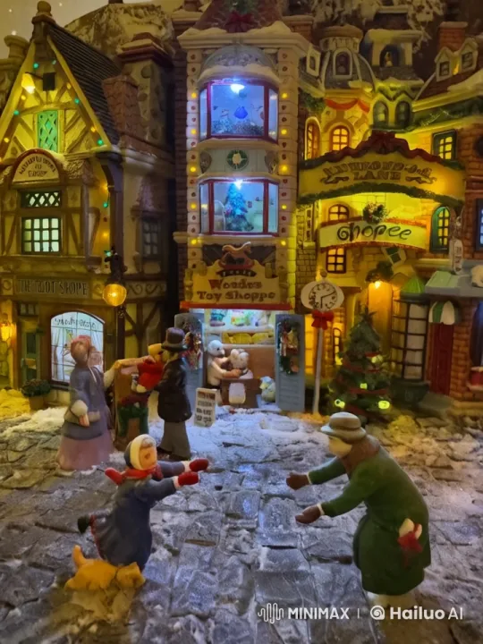 Joyful Granddaughter Hugs Grandpa in Festive Village – AI Generated Video | Hailuo AI