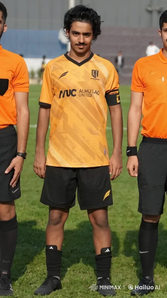 Man in Almutaq United Jersey Smokes on Football Field – AI Generated Video | Hailuo AI