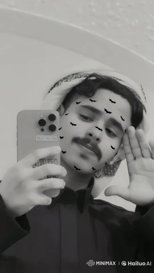 Traditional Attired Person Smoking in Mirror Selfie – AI Generated Video | Hailuo AI