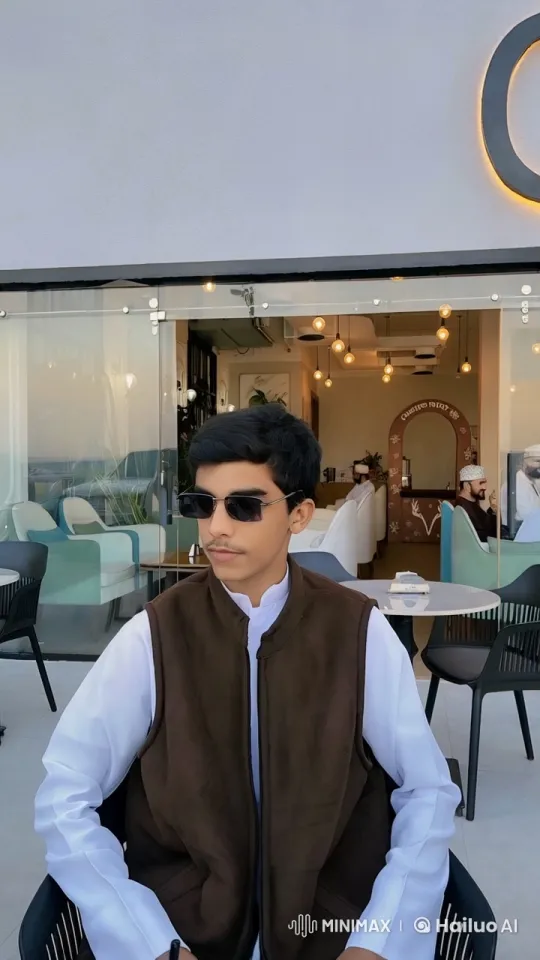 Young Man Smoking at Modern Outdoor Café – AI Generated Video | Hailuo AI