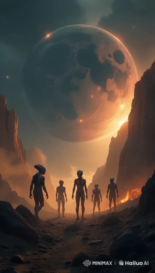 Alien Creatures Explore Mystical Terrain with Curiosity – AI Generated Video | Hailuo AI