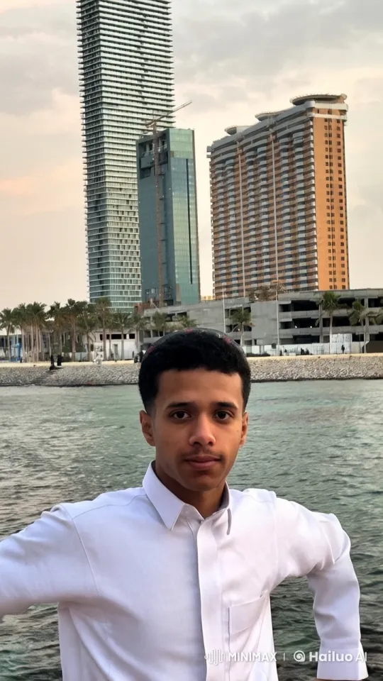 Man Smoking by Serene Urban Waterfront at Dusk – AI Generated Video | Hailuo AI