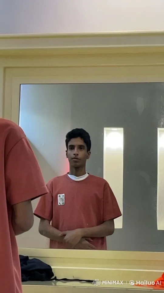 Young Man Smoking in Bathroom Mirror – AI Generated Video | Hailuo AI