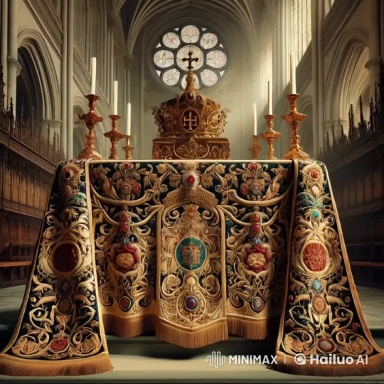 Cathedral Altar with Crown and Candlelight Serenity – AI Generated Video | Hailuo AI