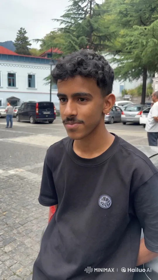 Young Man Smoking on Urban Street with Parked Cars – AI Generated Video | Hailuo AI