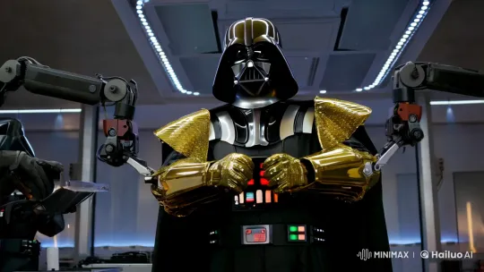 Darth Vader's Armor Assembly: A Cinematic Close-Up – AI Generated Video | Hailuo AI