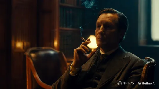 Contemplative Man in Dimly Lit Antique Room – AI Generated Video | Hailuo AI