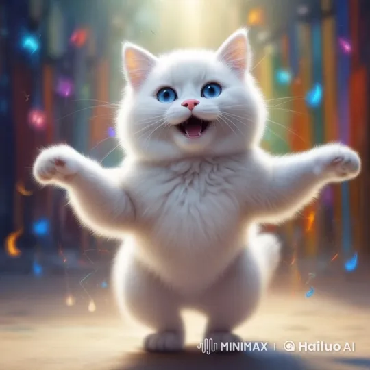Magical Dancing Cat in Colorful Garden - Live2D Animation – AI Generated Video | Hailuo AI