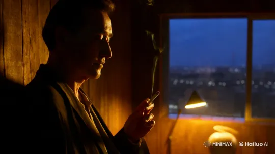 Contemplative Man in Twilight's Glow – AI Generated Video | Hailuo AI