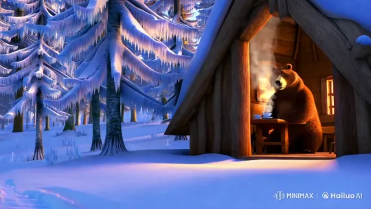 Winter Wonderland: Masha and Bear's Serene Morning – AI Generated Video | Hailuo AI