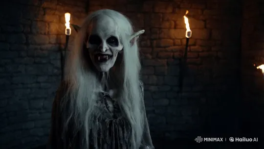 Witch in Stone Crypt: A Chilling Encounter in Shadows – AI Generated Video | Hailuo AI