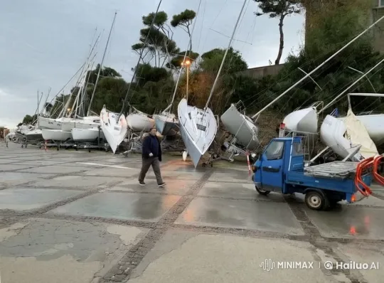Post-Storm Calm: Tilted Sailboats and Gentle Breeze – AI Generated Video | Hailuo AI